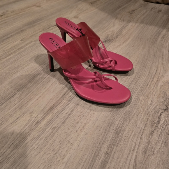 Guess Hot Pink Strappy Heels - Picture 3 of 5